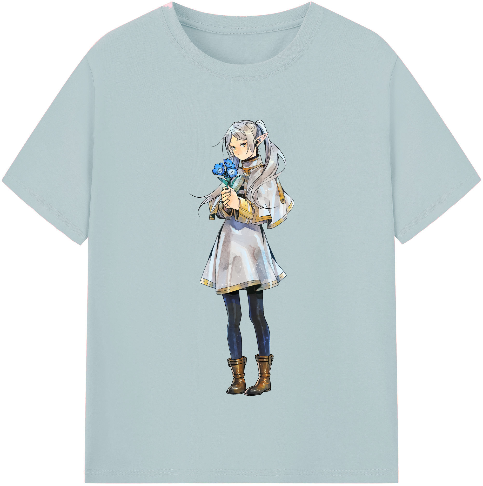 （画像用） 葬送のフリーレン Frieren 綿100％半袖Tシャツ（フロントプリント）